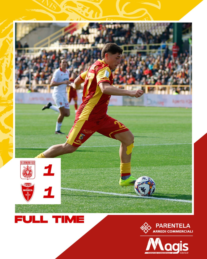 意乙焦点战卡坦萨罗主场遭蒙扎逼平 红牌事件成